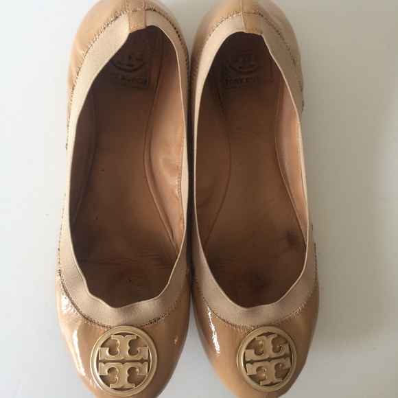 Tory Burch Shoes - TORY BURCH Caroline Nude Beige Tan Flats 12 RARE!